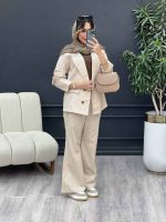 ست مانتو و شلوار دو دکمه پروا کد 4891 - تصویر 7