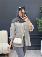 شومیز راه راه دو جیب نیلا کد 4962 - تصویر 17