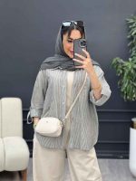 شومیز راه راه دو جیب نیلا کد 4962 - تصویر 2
