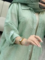 شومیز راه راه دو جیب نیلا کد 4962 - تصویر 16