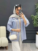شومیز راه راه دو جیب نیلا کد 4962 - تصویر 3
