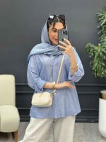 شومیز راه راه دو جیب نیلا کد 4962 - تصویر 15