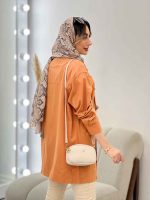 مانتو جلو پیله دو جیب کد 4985 - تصویر 3