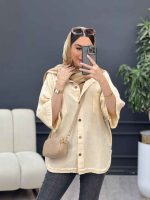 مانتو سر جیب دکمه دریا کد 4980 - تصویر 3