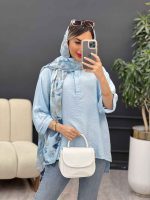 مانتو جلو بسته دکمه مخفی 4965 - تصویر 19