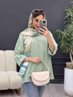 مانتو جلو بسته دکمه مخفی 4965 - تصویر 5