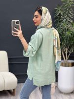 مانتو جلو بسته دکمه مخفی 4965 - تصویر 18