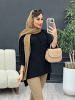 مانتو جلو بسته دکمه مخفی 4965 - تصویر 10