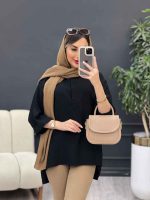 مانتو جلو بسته دکمه مخفی 4965 - تصویر 15