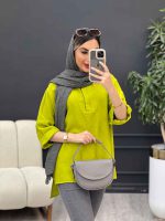 مانتو جلو بسته دکمه مخفی 4965 - تصویر 12