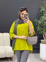 مانتو جلو بسته دکمه مخفی 4965 - تصویر 17