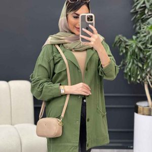 مانتو برش هلالی آستین ریش کد 4988