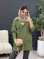 مانتو برش هلالی آستین ریش کد 4988 - تصویر 14