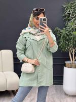 مانتو برش هلالی آستین ریش کد 4988 - تصویر 9