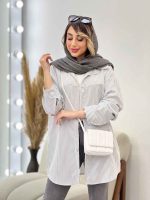 شومیز راه راه برش دار کد 4969 - تصویر 16