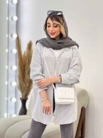 شومیز راه راه برش دار کد 4969 - تصویر 15