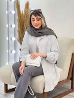 شومیز راه راه برش دار کد 4969 - تصویر 14