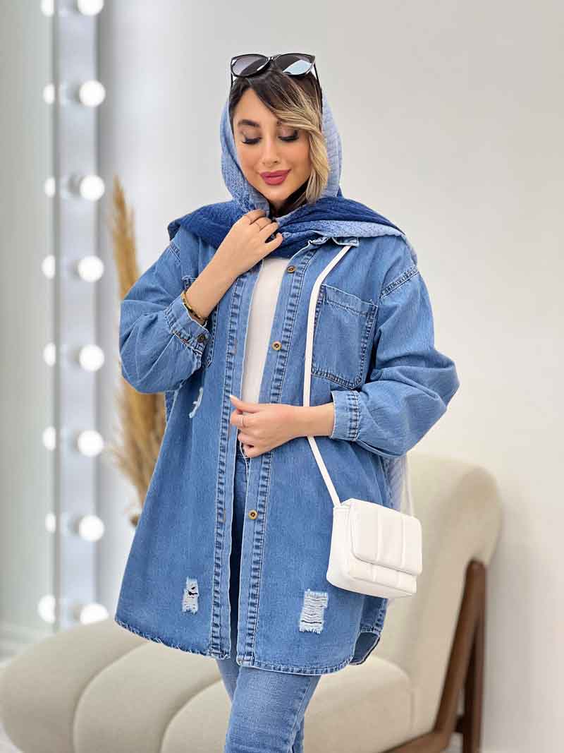 مانتو جین دو جیب زاپ دار تینا کد 4976 مانتو جین دو جیب زاپ دار تینا کد 4976