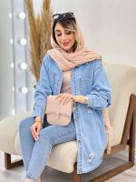 مانتو جین دو جیب زاپ دار تینا کد 4976 - تصویر 6
