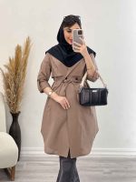 مانتو کمر گت ژیله دار کد 4975 - تصویر 8