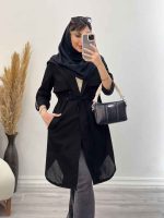 مانتو کمر گت ژیله دار کد 4975 - تصویر 4