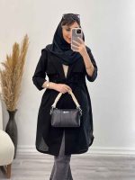 مانتو کمر گت ژیله دار کد 4975 - تصویر 16