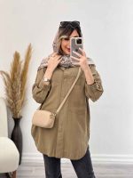 مانتو دکمه مخفی برش دار کد 4991 - تصویر 9