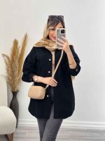 مانتو دکمه مخفی برش دار کد 4991 - تصویر 4
