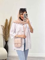 مانتو سرشانه پاگن دو جیب کد 4992 - تصویر 4