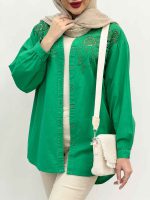 مانتو جلو گلدوزی نرگس کد 4998 - تصویر 3