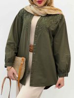 مانتو جلو گلدوزی نرگس کد 4998 - تصویر 4
