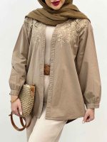 مانتو جلو گلدوزی نرگس کد 4998 - تصویر 5