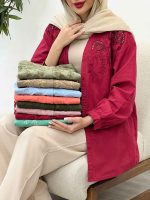 مانتو جلو گلدوزی نرگس کد 4998 - تصویر 24