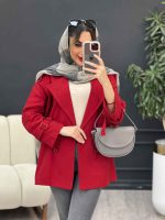 مانتو لینن چهار دکمه سرشانه پاگن کد 5001
