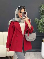 مانتو لینن چهار دکمه سرشانه پاگن کد 5001 - تصویر 9