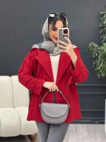 مانتو لینن چهار دکمه سرشانه پاگن کد 5001 - تصویر 16