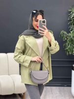 مانتو لینن چهار دکمه سرشانه پاگن کد 5001 - تصویر 15