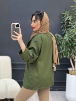 مانتو لینن چهار دکمه سرشانه پاگن کد 5001 - تصویر 6
