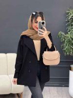 مانتو لینن چهار دکمه سرشانه پاگن کد 5001 - تصویر 11