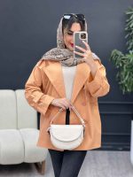 مانتو لینن چهار دکمه سرشانه پاگن کد 5001 - تصویر 2