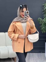 مانتو لینن چهار دکمه سرشانه پاگن کد 5001 - تصویر 10