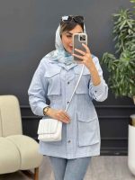 مانتو چهار جیب پاکتی کمر گت کد 4906 - تصویر 15
