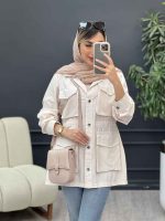 مانتو چهار جیب پاکتی کمر گت کد 4906 - تصویر 5