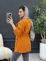 مانتو چهار جیب پاکتی کمر گت کد 4906 - تصویر 17