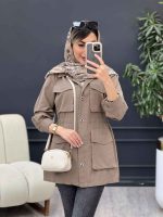مانتو چهار جیب پاکتی کمر گت کد 4906 - تصویر 2