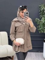 مانتو چهار جیب پاکتی کمر گت کد 4906 - تصویر 10