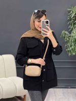 مانتو چهار جیب پاکتی کمر گت کد 4906 - تصویر 9