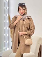 مانتو سر جیب دکمه ملیکا کد 4997 - تصویر 2