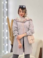 مانتو سر جیب دکمه ملیکا کد 4997 - تصویر 5