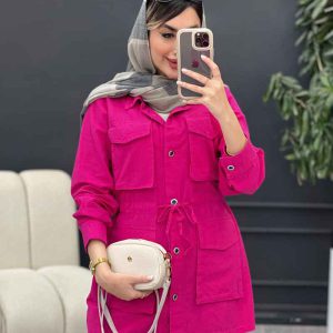 مانتو چهار جیب پاکتی کمر گت کد 4906
